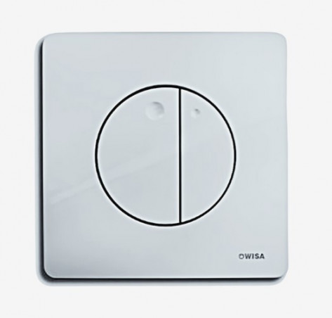 Plaque de commande WISA modèle QUADRO GAIA double volume, ABS chrome brillant.