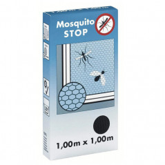 Moustiquaire pour fenêtre, "STOP', gris, 1m x 1m