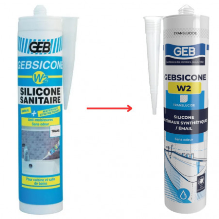 Gebsicone W2 cartouche 310 ml, translucide