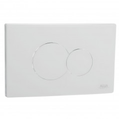 Plaque de commande WC suspendu SELLES "Combo", double touche blanche