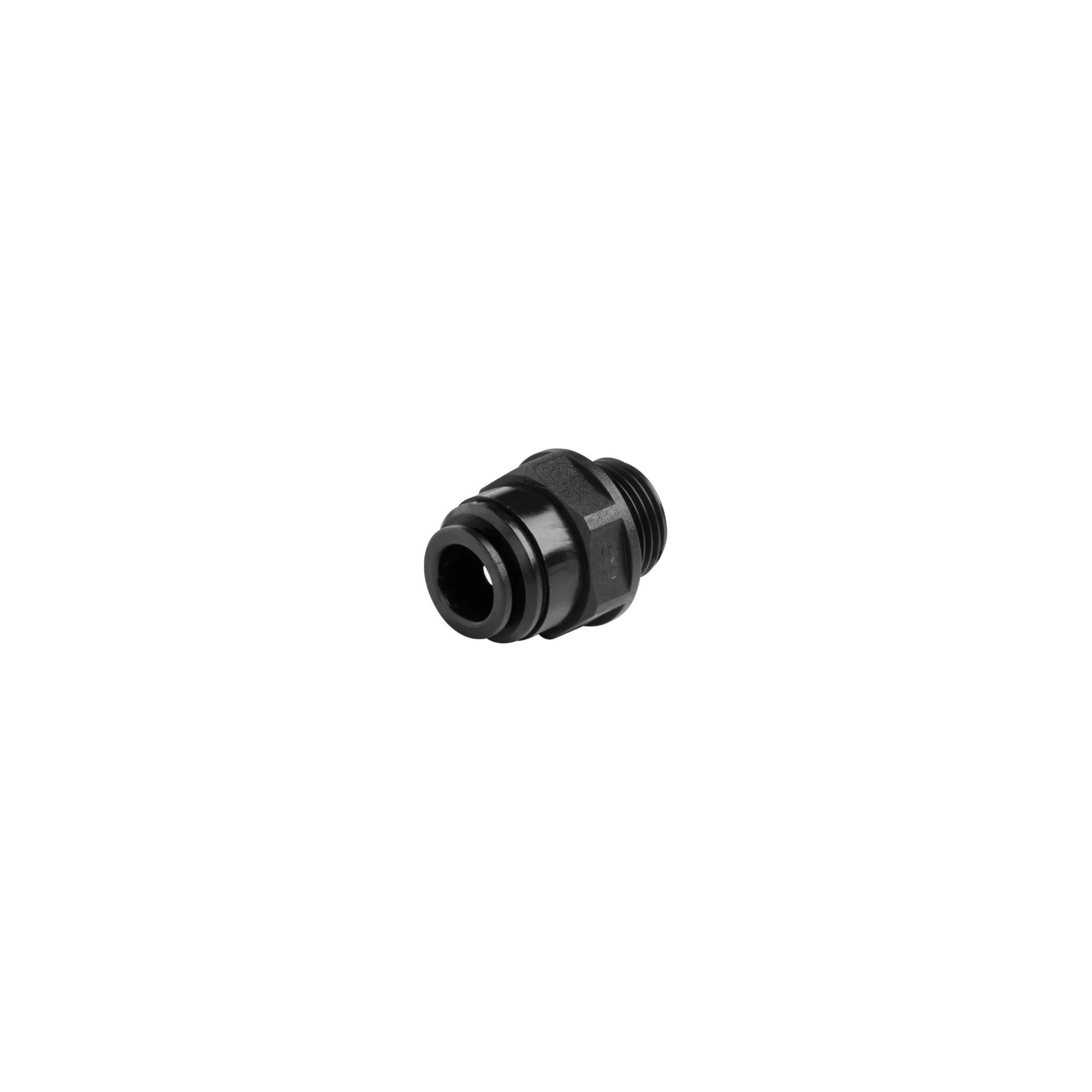 1/4" (8x13) Push-Fit male rigid union in black acetal for 5/16" (8 mm) pipe