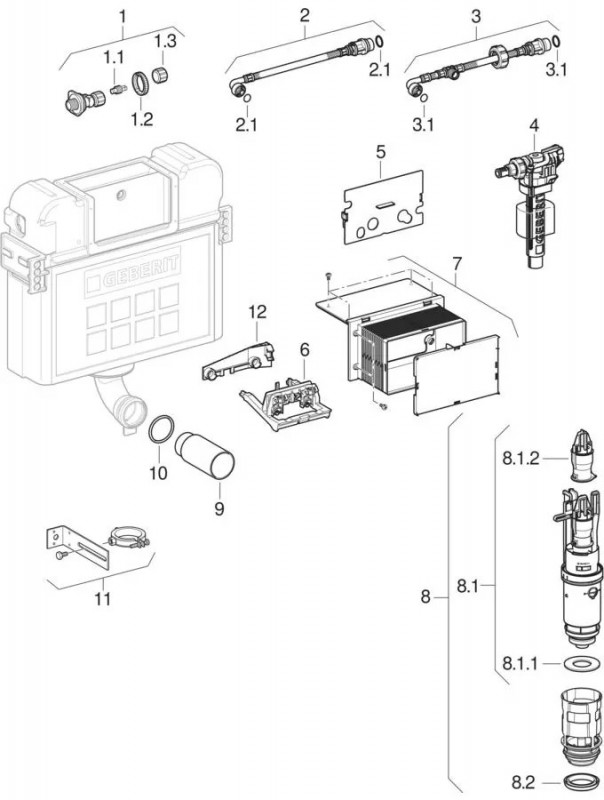 Geberit Kappa 15 tank: UP200 (Duofix compatible)