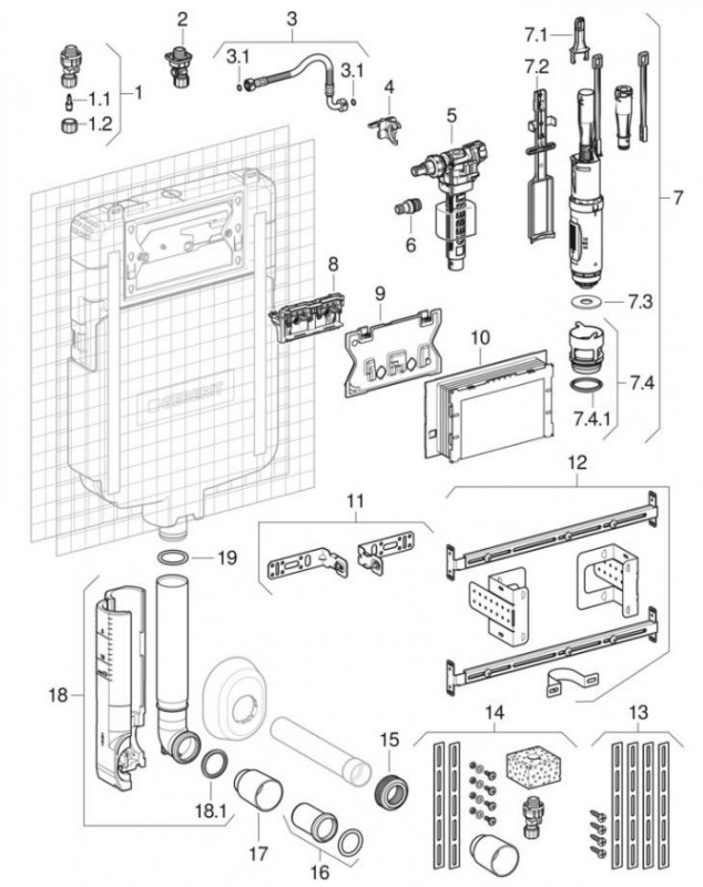 Réservoir Geberit Sigma 8 : série 2016 (compatible Duofix)