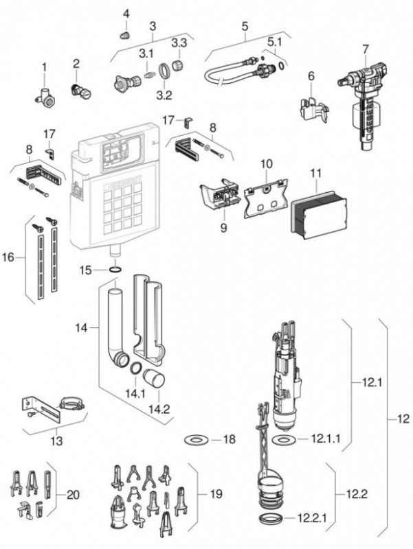 Réservoir Geberit Sigma 12 :  UP300