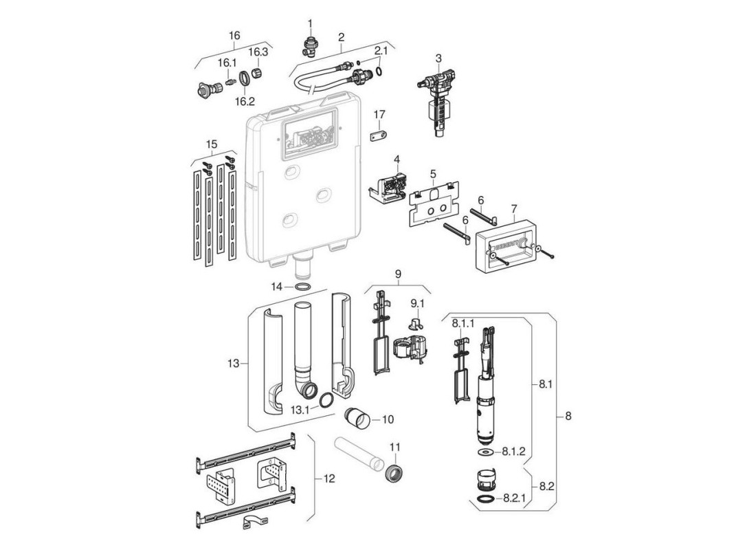 Geberit Delta 8 tank: UP172