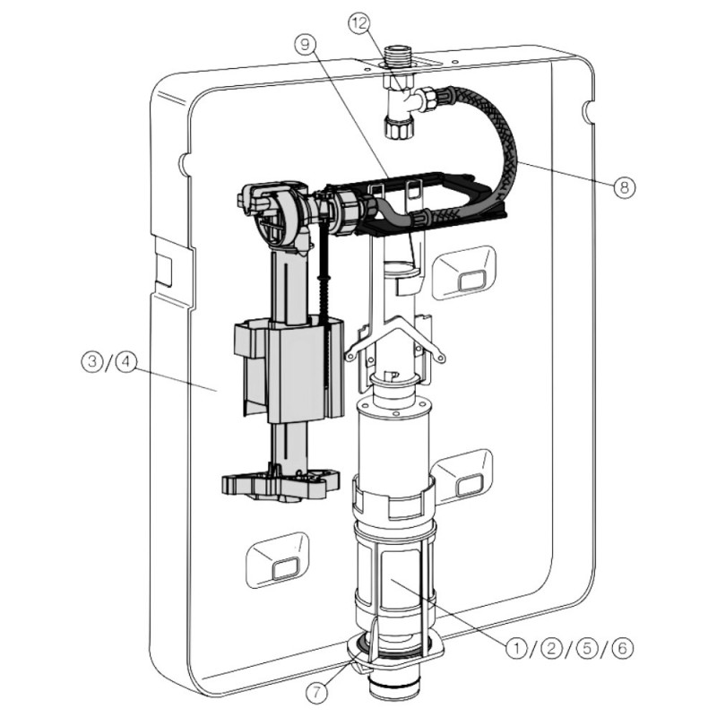 RIOS concealed toilet cistern