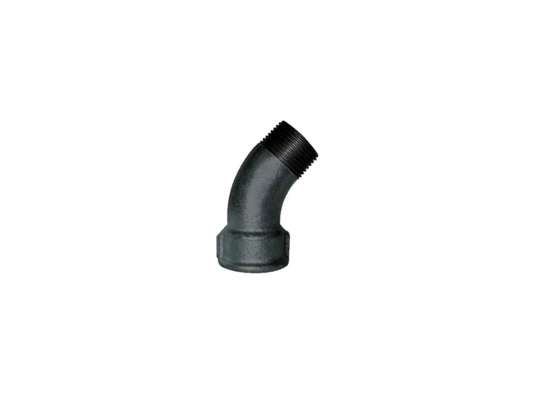 Elbows BLACK 45° large radius, male female