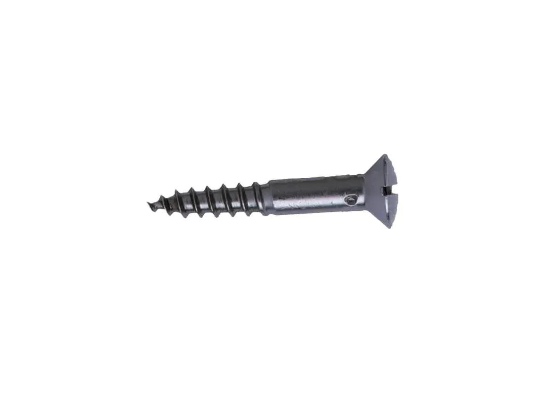 Chrome-plated brass screw with tallow-drop finish