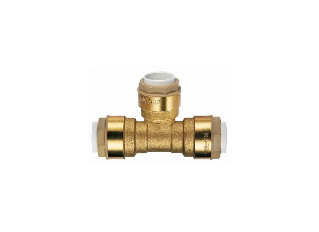 Brass tee for instantaneous connection