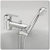 Single hole bath shower faucet